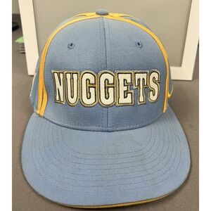 Denver Nuggets NIKE Fitted Hat NBA flex fit range 7 1/8 - 7 3/8   Blue Yellow